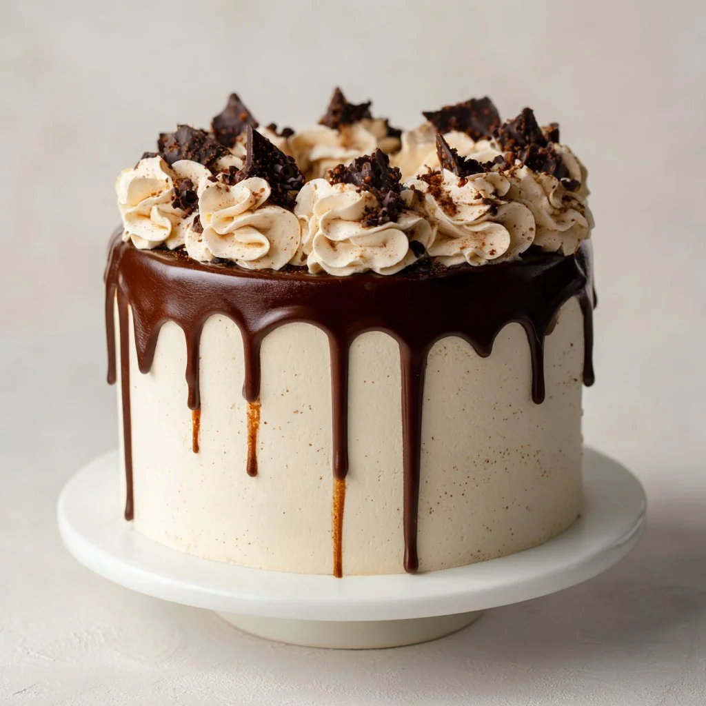 Mousse au chocolat et au café garnie de copeaux de chocolat sur un plat élégant