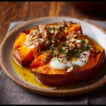 Patate Douce Rôtie avec Yaourt et Miel