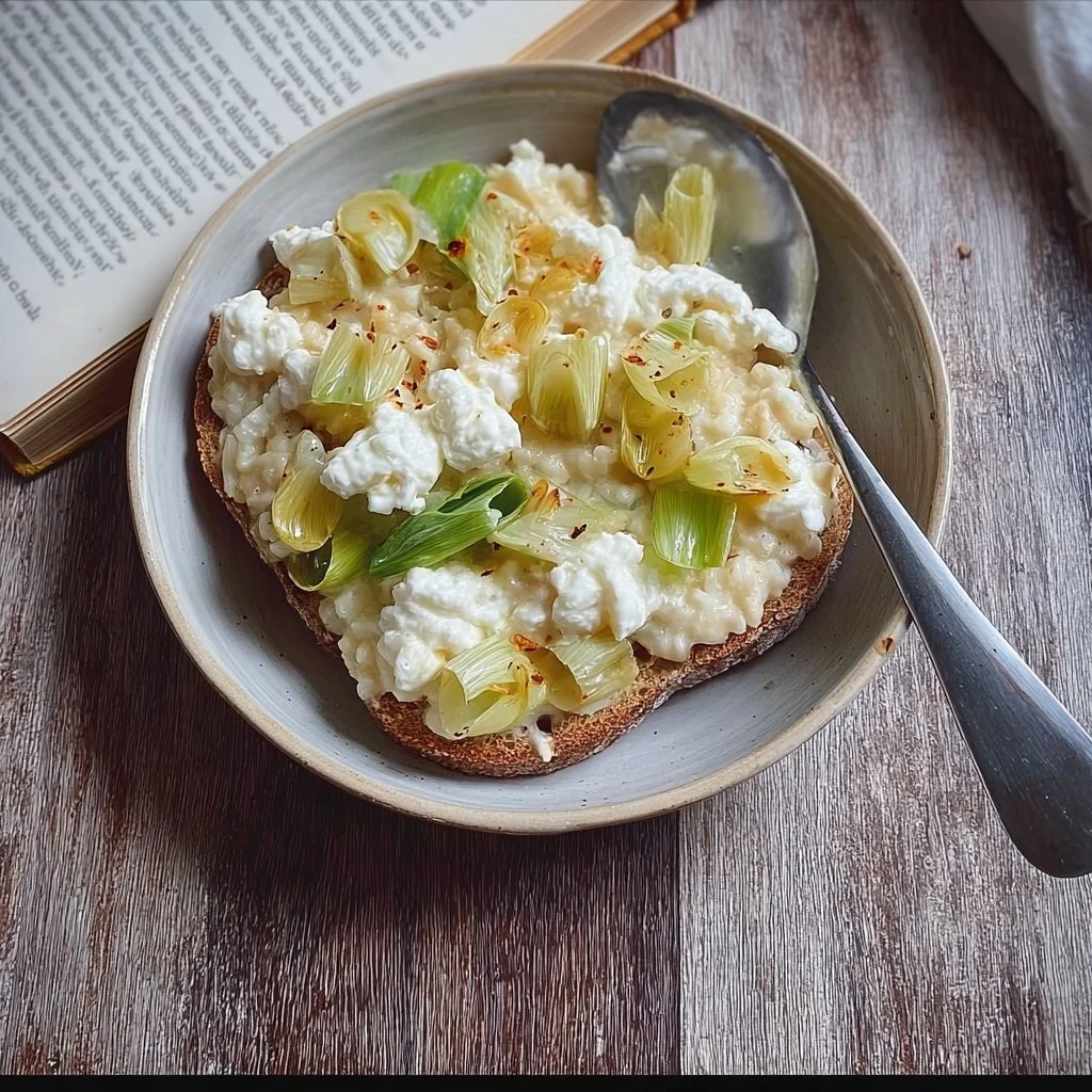 Recette de coquillette, poireaux et burrata à la poêle par Pauline Bernard