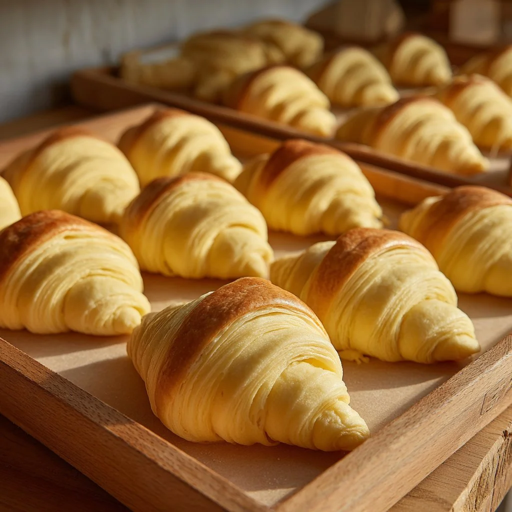 Pâte à Croissant maison prête pour des croissants frais et feuilletés.