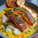 Saumon au curry de noix de coco en une seule poêle