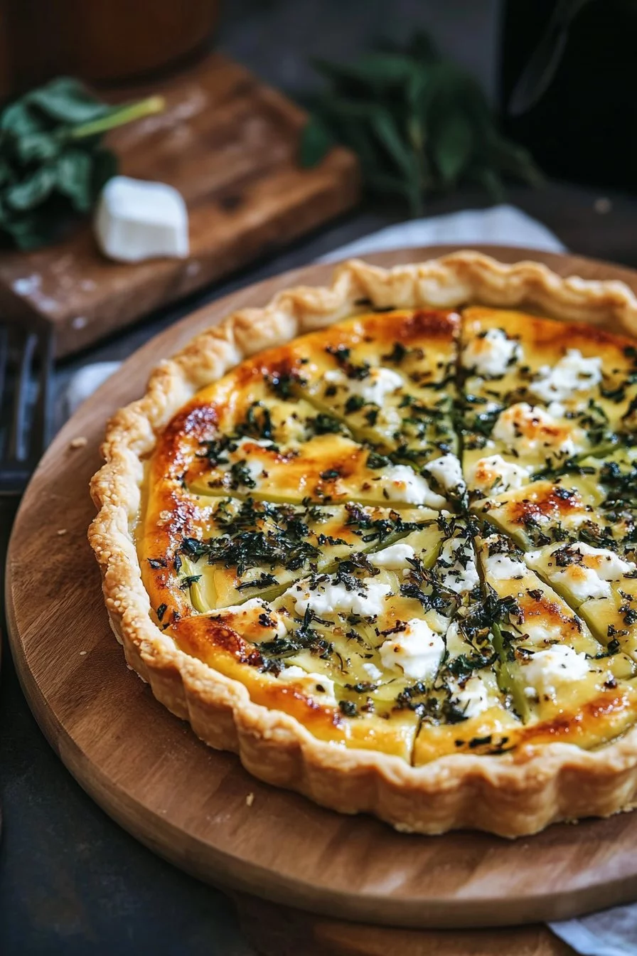 Tarte fine aux poireaux et chèvre