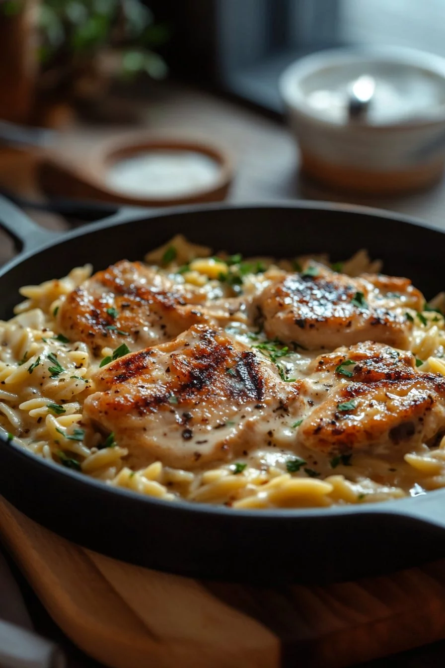 Poulet Crémeux à l'Orzo