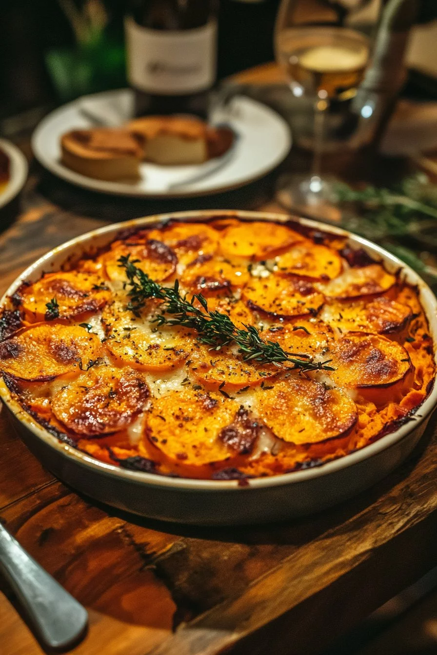 Gratin de Patates Douces au Beurre à l'Ail Maison - wineandcookie