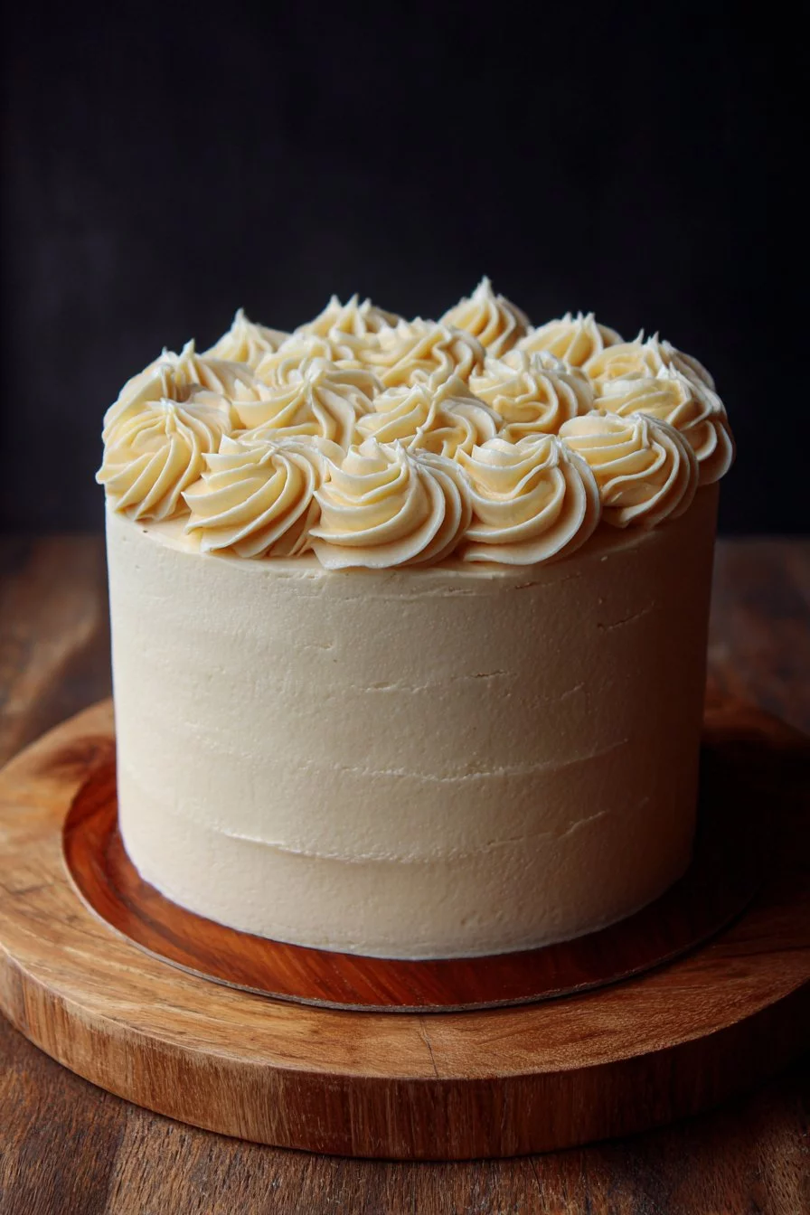 Gâteau à la vanille avec Crème au Beurre à la Meringue Suisse