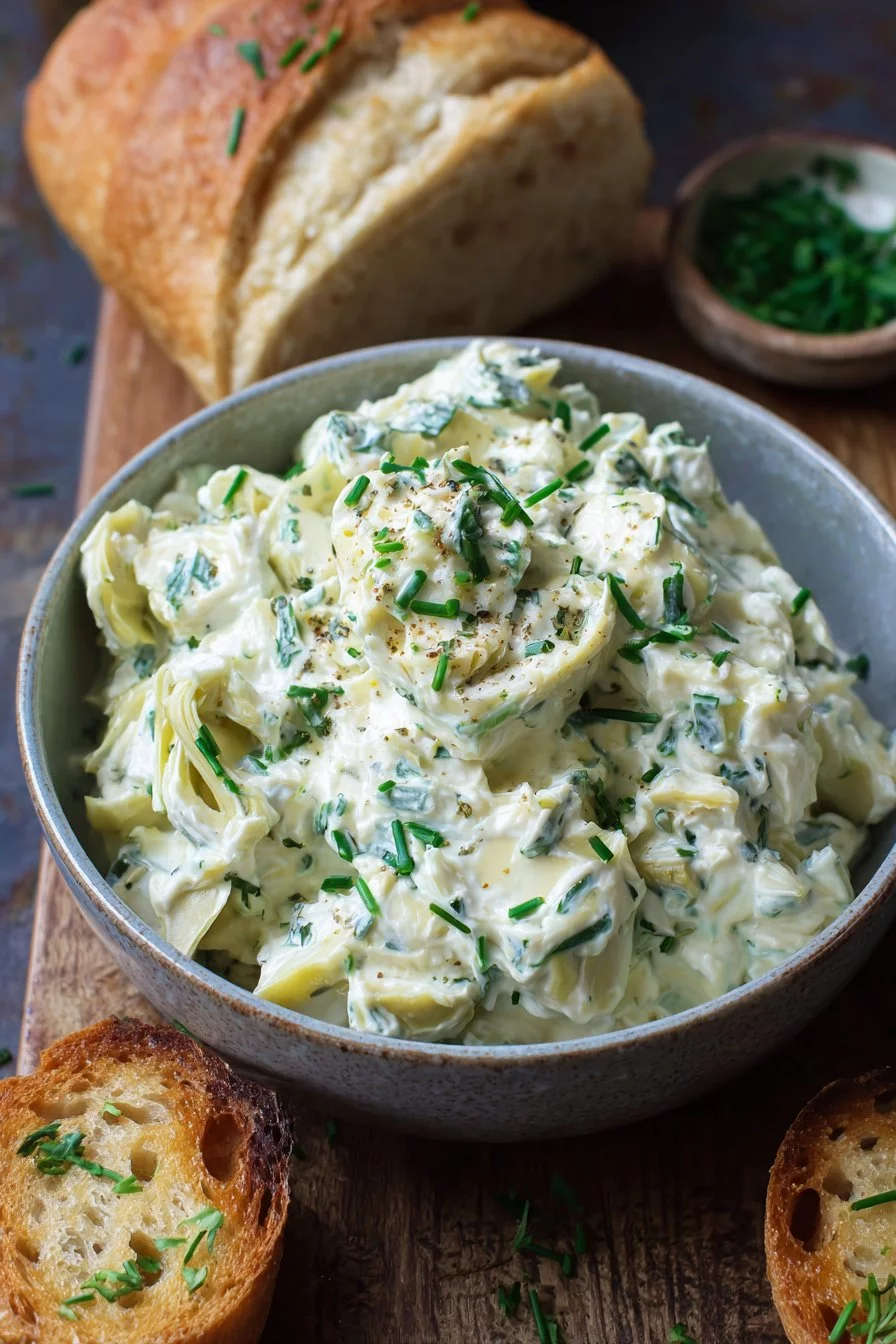 Tartinade de fromage à la crème et artichauts
