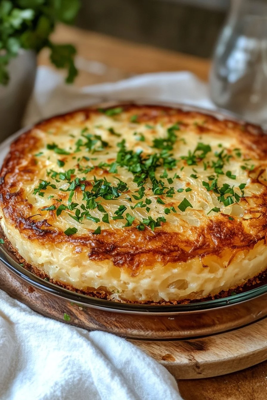 Gâteau aux oignons de grand-mère sur plaque