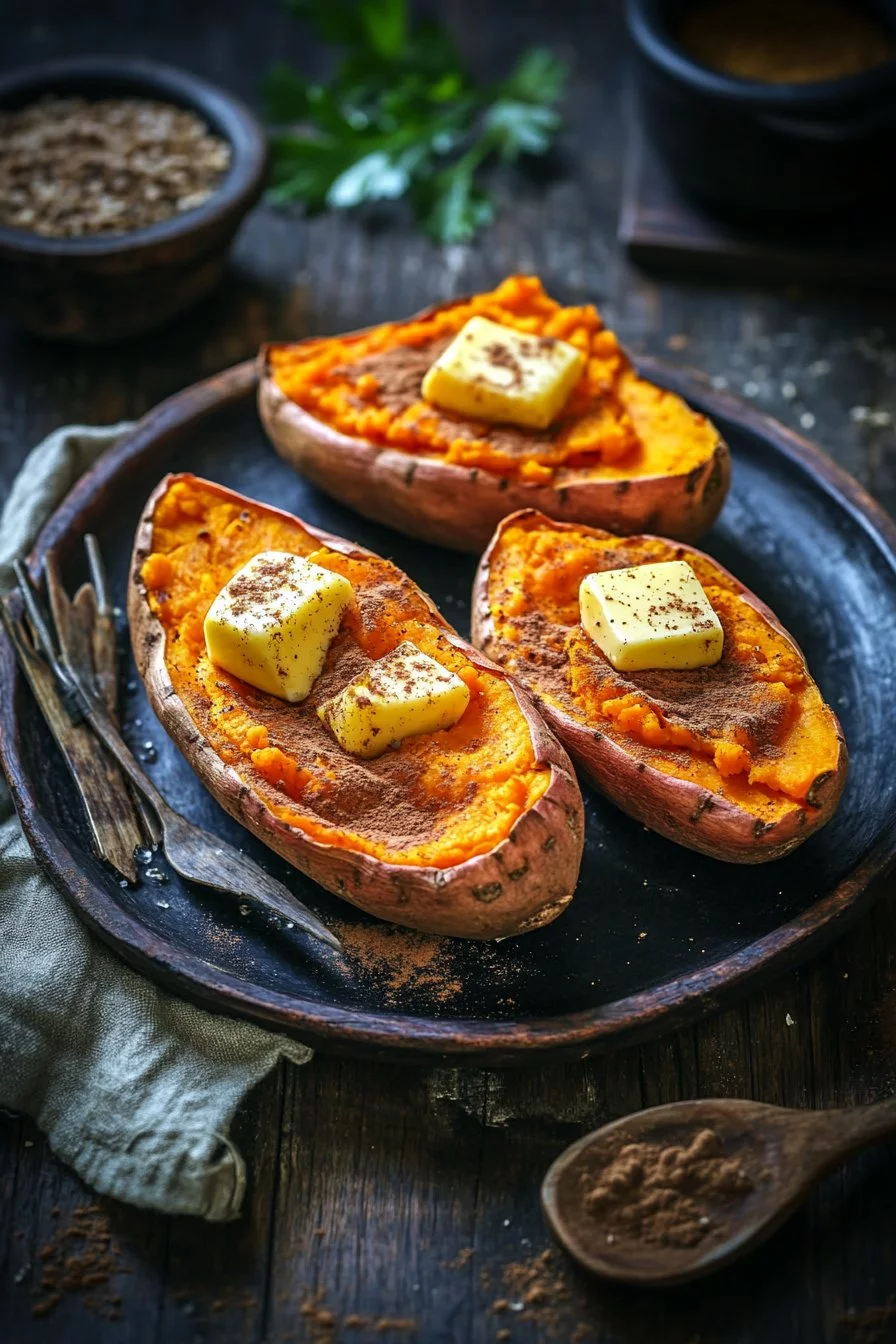 Patates Douces Cuites au Beurre et à la Cannelle