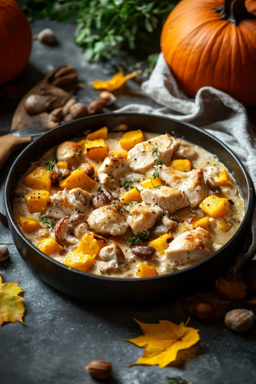 Blanquette de Dinde Automnale au Potiron et Marrons