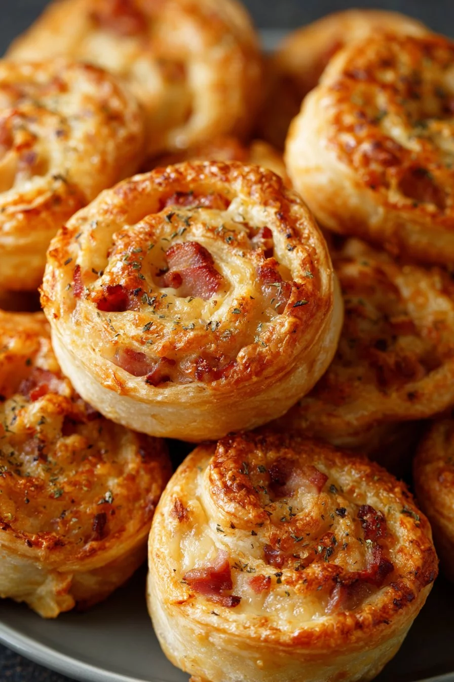 Roulés croustillants au fromage et lardons