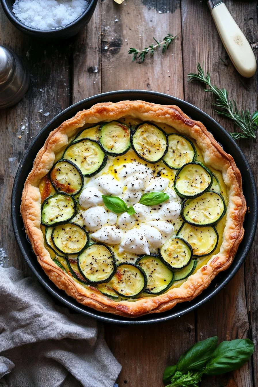 Tarte courgette et burrata