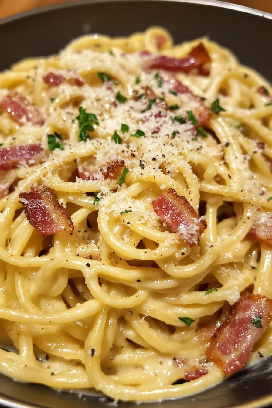 Comment préparer des carbonara italiennes classiques avec du bacon