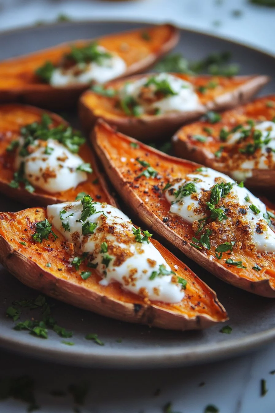 Patate douce rôtie yaourt miel