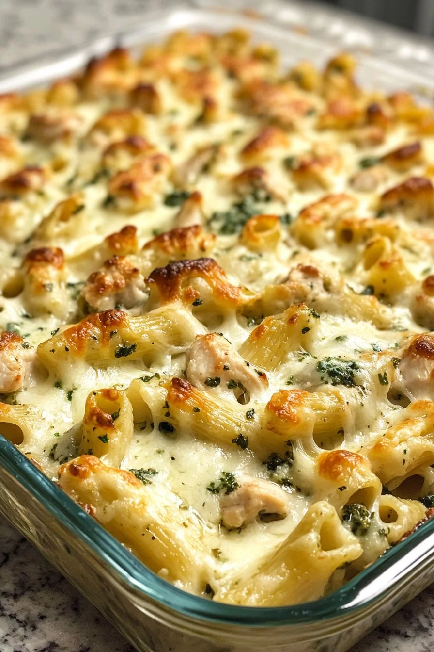 Recette de Pâtes au Poulet Pesto Crémeux au Four