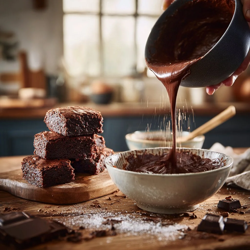 Brownie au chocolat moelleux et fondant, idéal pour les amateurs de chocolat.