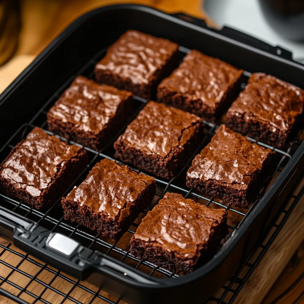 Brownies au air fryer, délicieux et fondants prêts en quelques minutes.