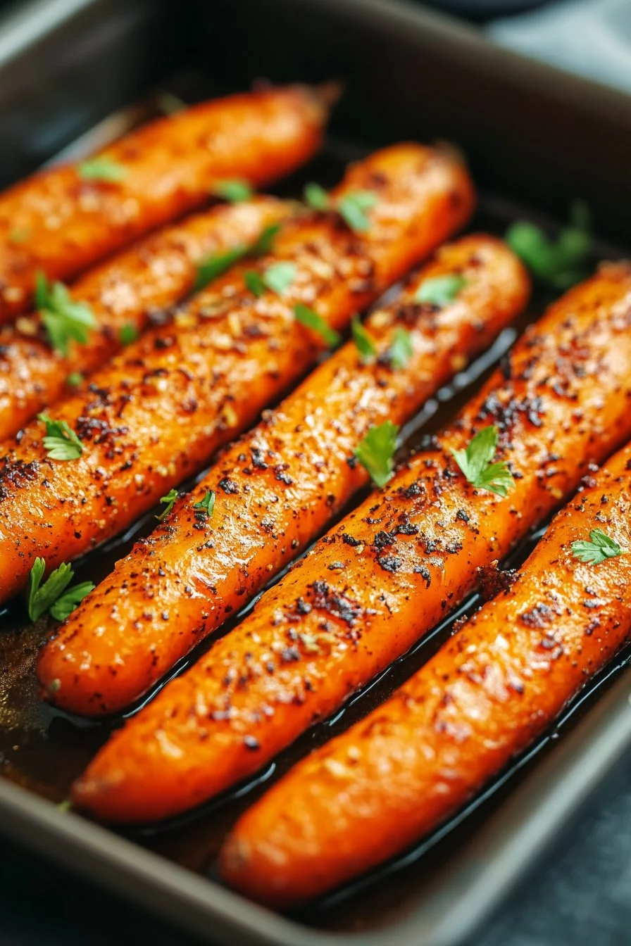 Carottes rôties au sirop d'érable et à la moutarde de Dijon