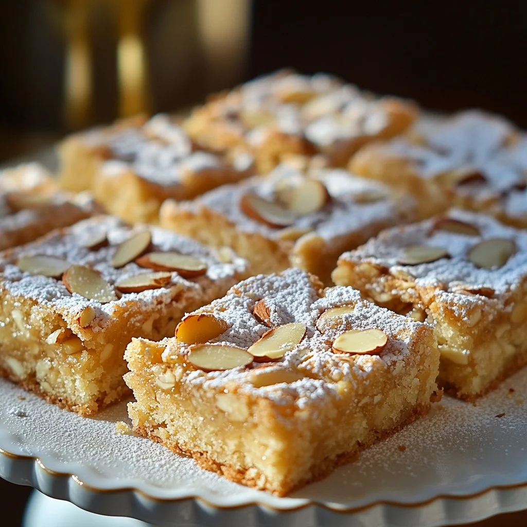 Carrés au crumble d'amande, dessert moelleux et savoureux