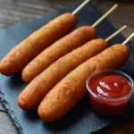 Corn dog in French is "Chien de maïs".