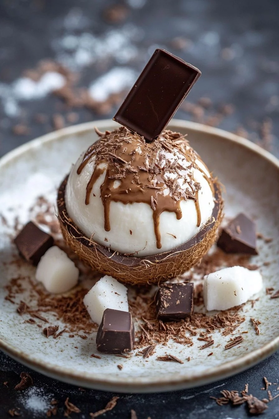 Dôme de Noix de Coco avec Tartinade au Chocolat