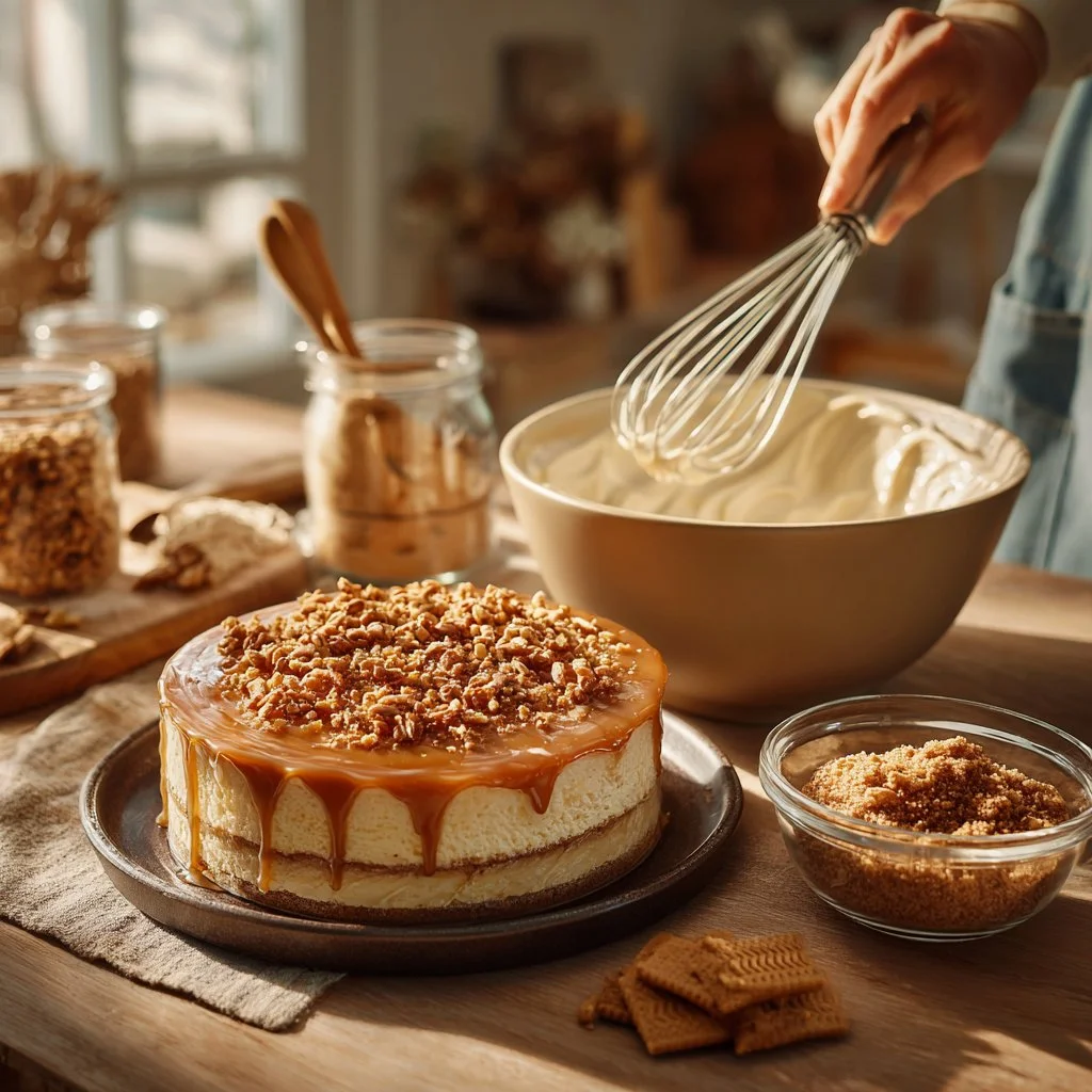 Gâteau mousse au Spéculoos avec décoration de biscuits Spéculoos