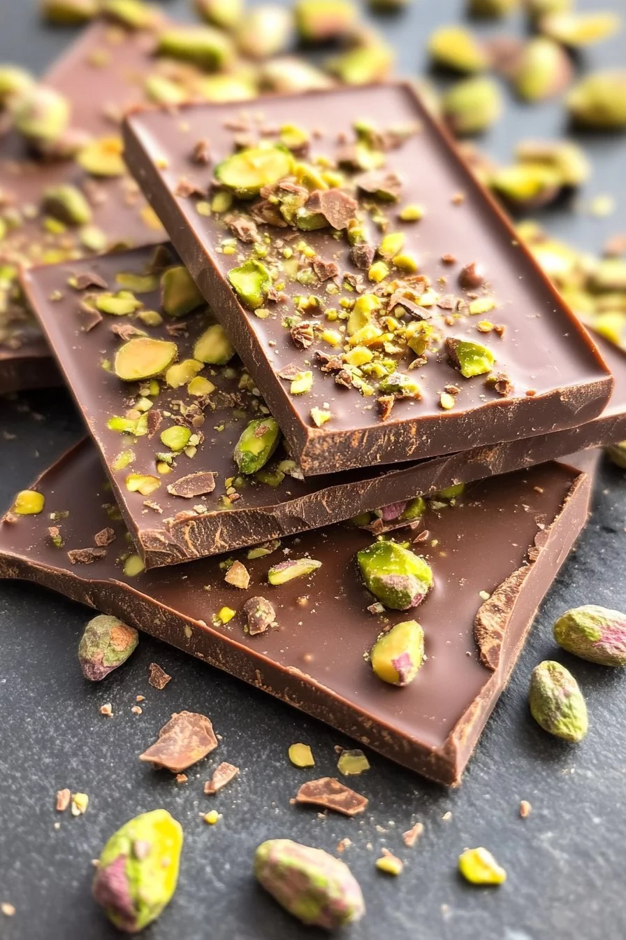 Tablette de chocolat au lait et à la pistache