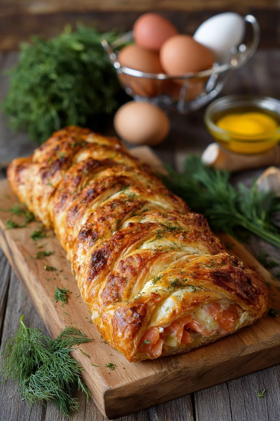 Tresse feuilletée saumon boursin