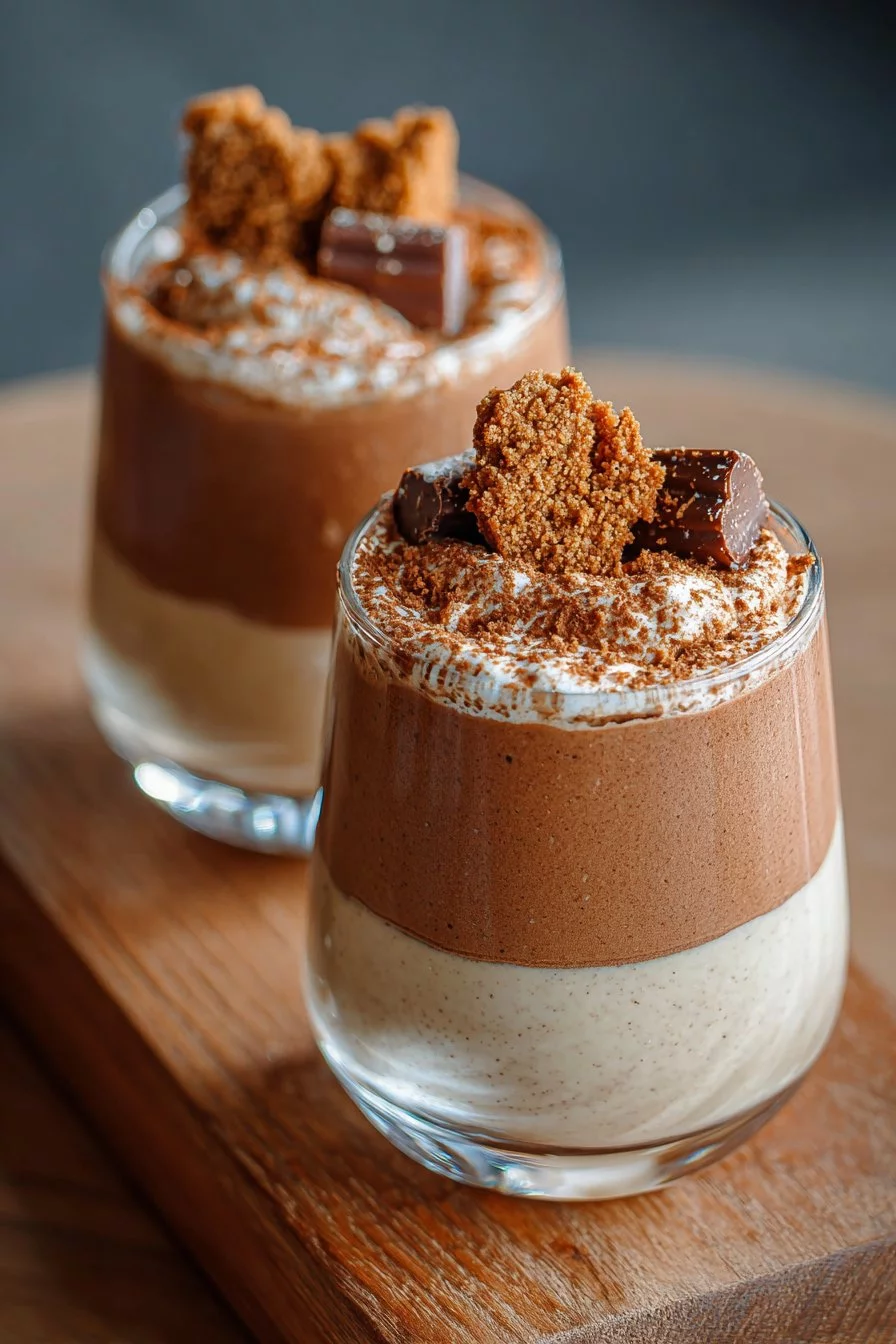 Mousse zébrée aux deux chocolats