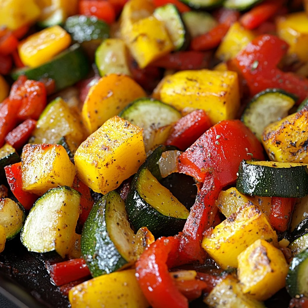 Plat de légumes sautés frais et colorés dans une poêle
