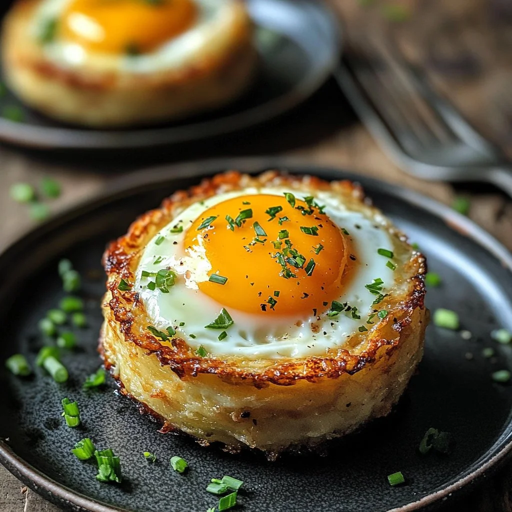 Plat de Œufs Napoléon avec sauce crémeuse et garnitures décoratives.