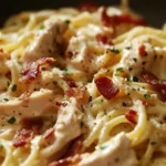 Pâtes au poulet, bacon et ranch