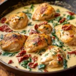 Poêlée de poulet crémeux à l'ail de Toscane