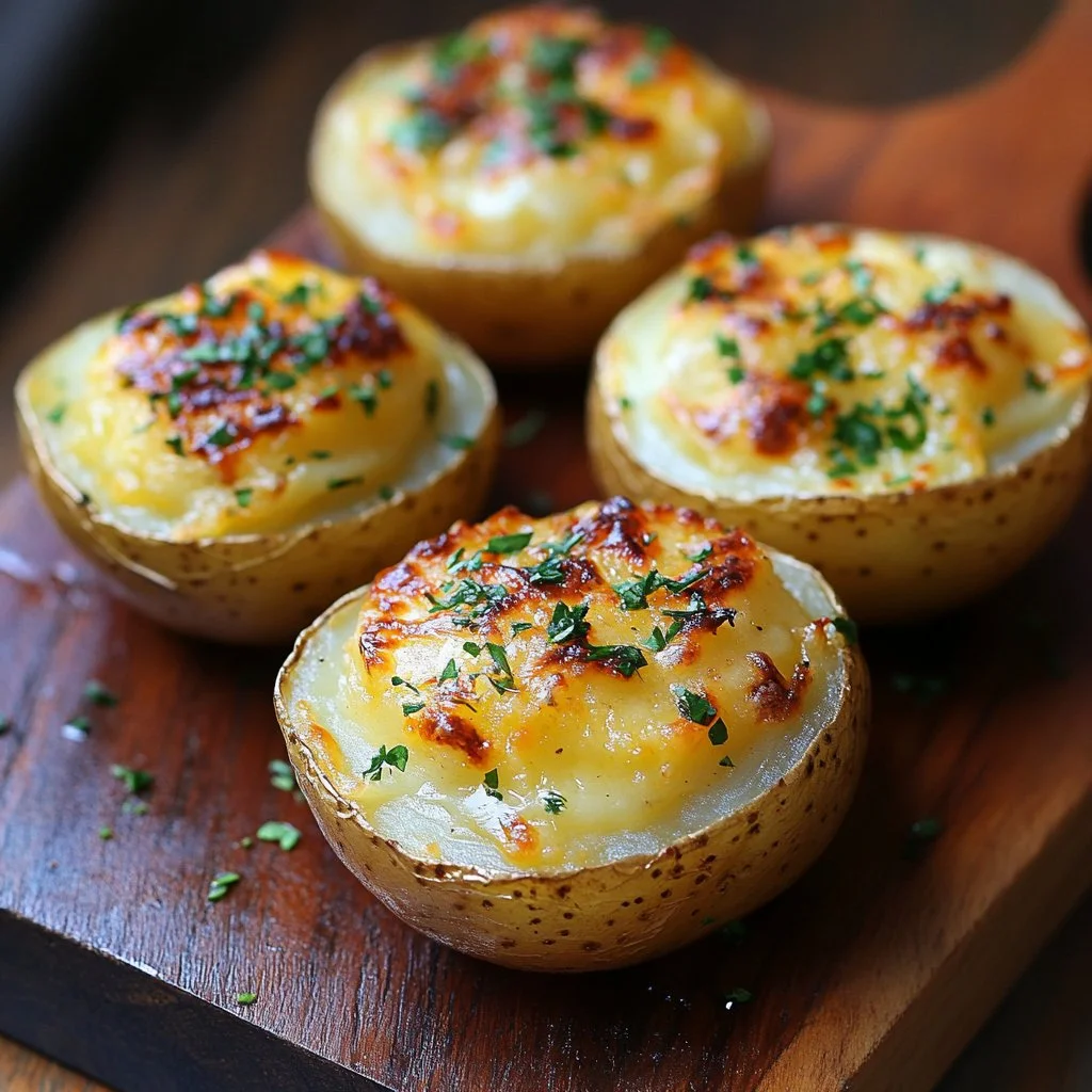 Pommes de terre farcies au four garnies de légumes et fromage