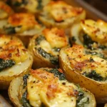 Pommes de terre farcies au fromage et aux épinards