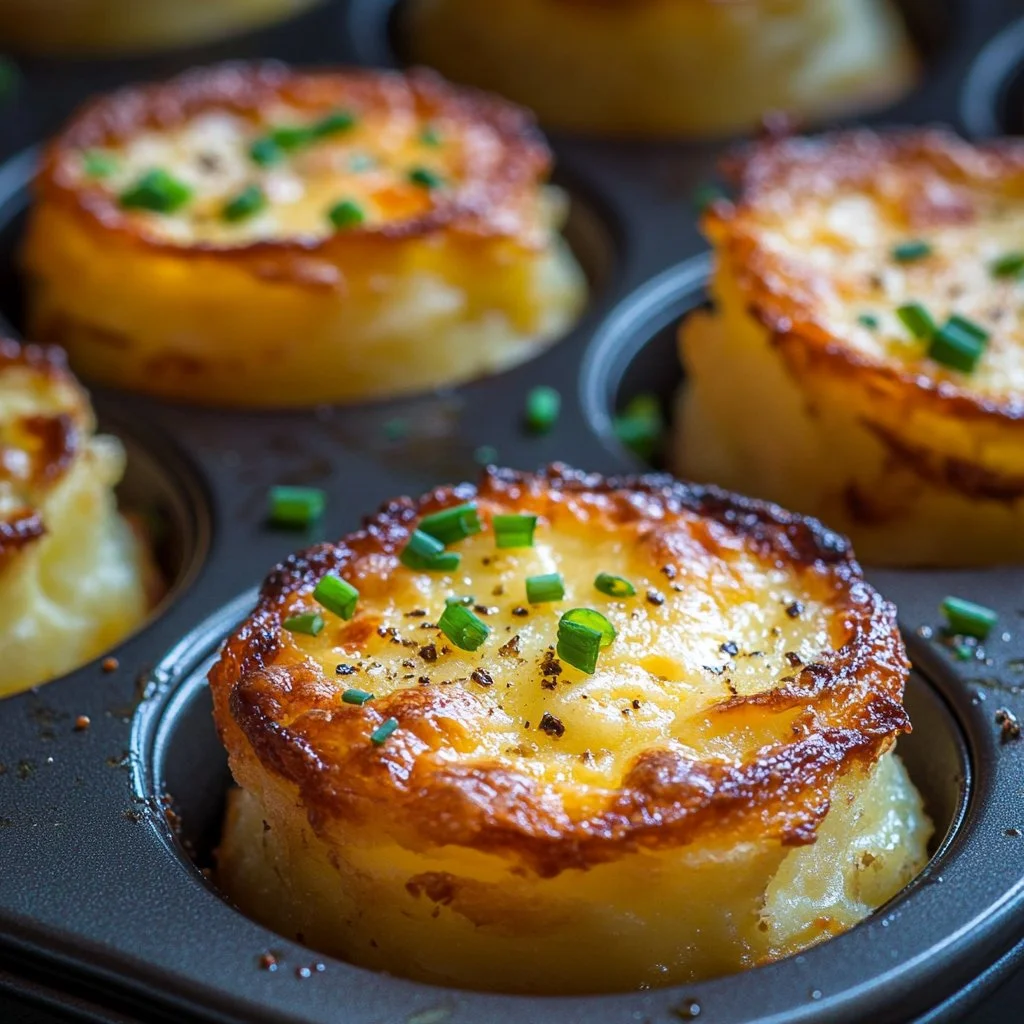 Puffs de pommes de terre au fromage, croustillants et dorés, prêts à déguster.