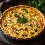 Quiche sans pâte au thon et champignons