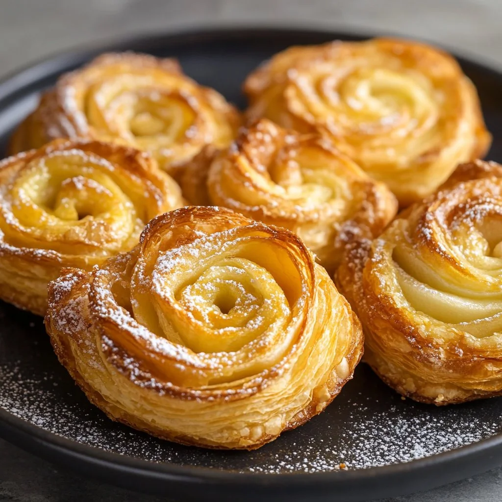 Roulés Feuilletés aux Pommes faciles et rapides à préparer en seulement 10 minutes.