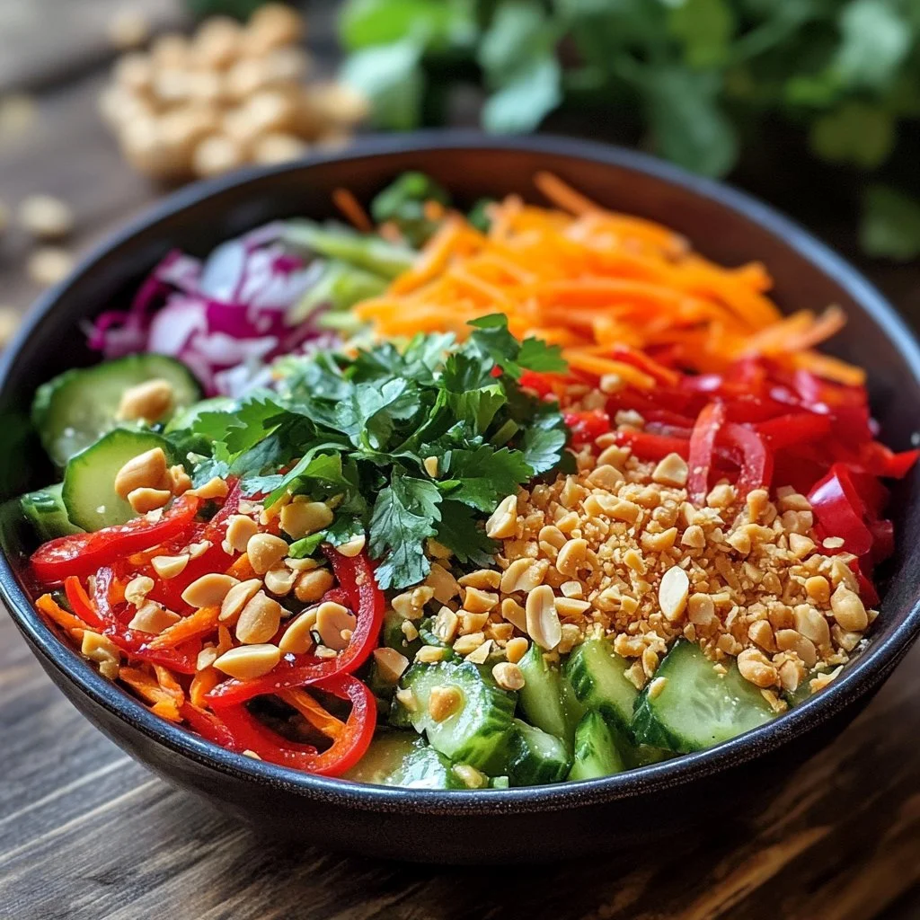 Salade Thaï Cacahuète avec légumes croquants et sauce aux cacahuètes