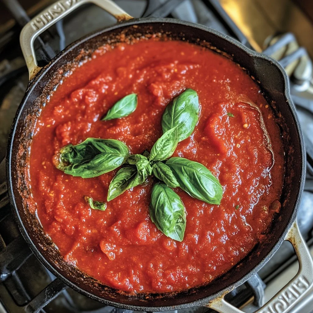 Sauce marinara italienne faite maison pour des plats savoureux.