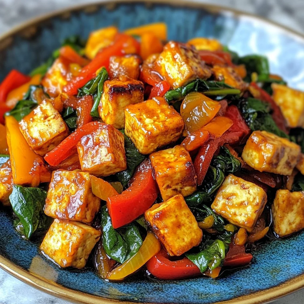 Sauté de légumes d'automne avec tofu, plat savoureux et sain