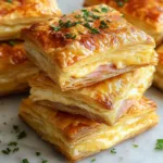 Snack feuilleté au jambon et fromage