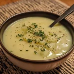 Soupe crémeuse de pommes de terre et poireaux au skyr