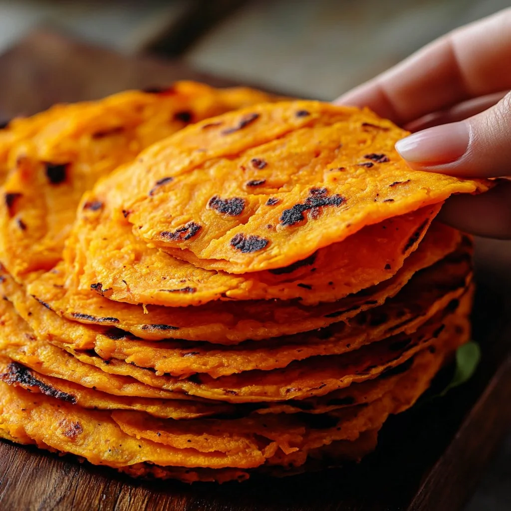 Tortillas de patate douce fraîches et savoureuses prêtes à être servies