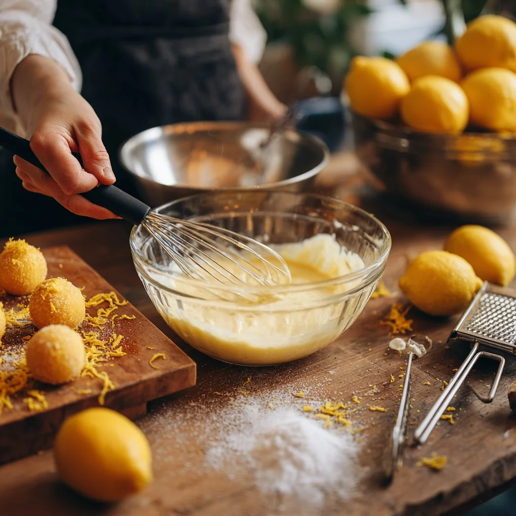 Truffes au citron délicatement enrobées de chocolat blanc et zeste de citron