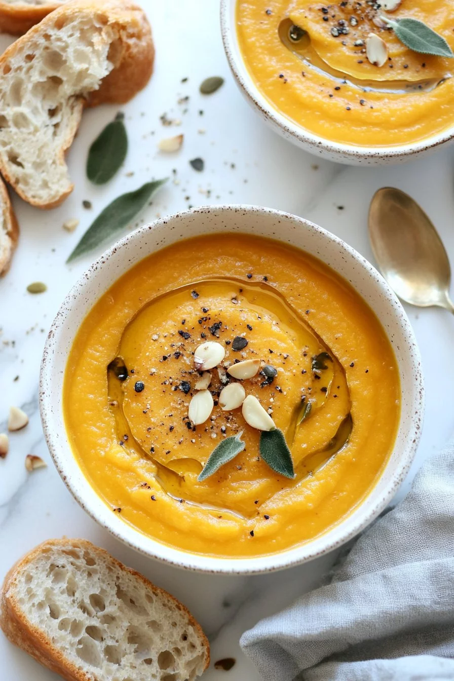 Soupe de courge butternut saine
