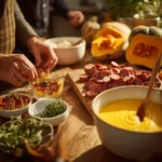 Verrines butternut, chorizo et lard