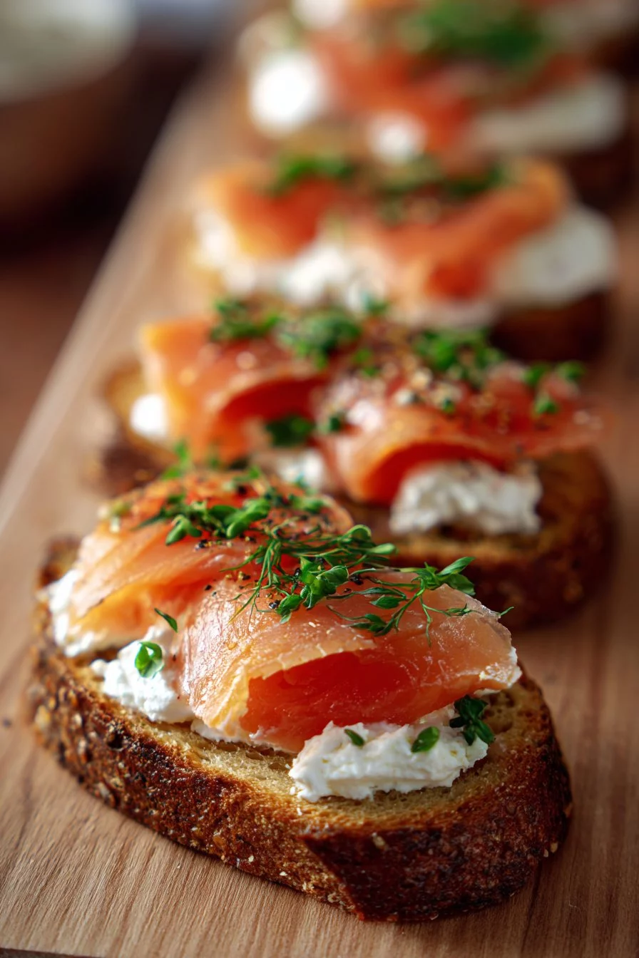 Sandwiches of Soft Bread with Smoked Salmon