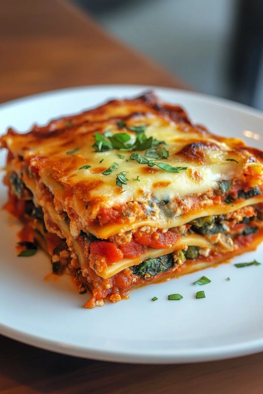 Lasagne aux légumes riches en protéines