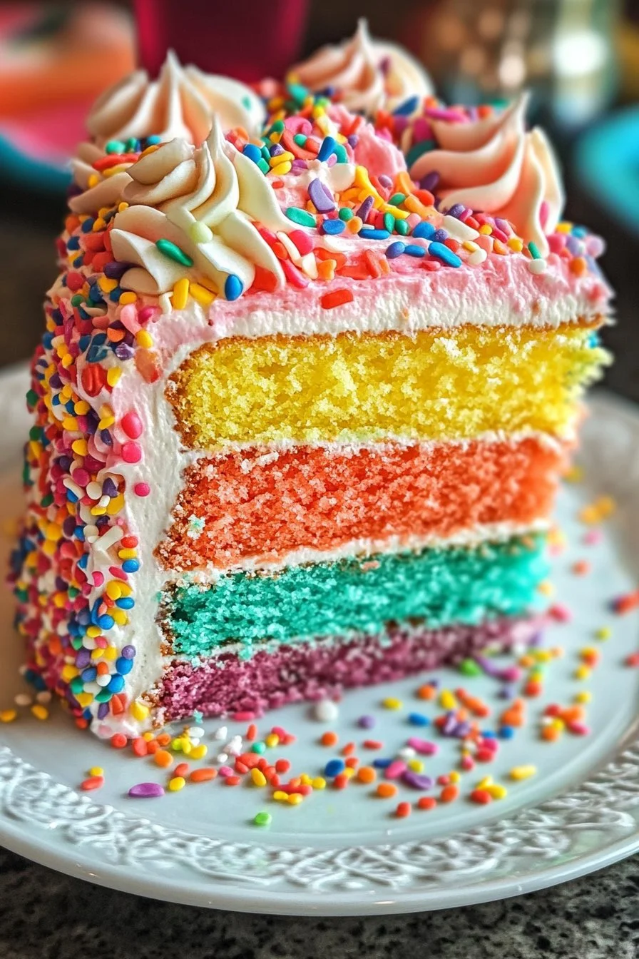Gâteau décoré coloré