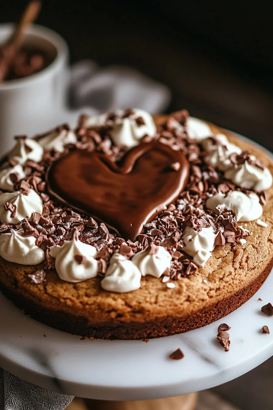 Gâteau cookie cœur fondant